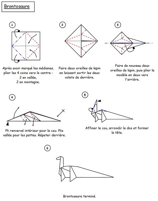 exemple plaiage origami : le brontosaure